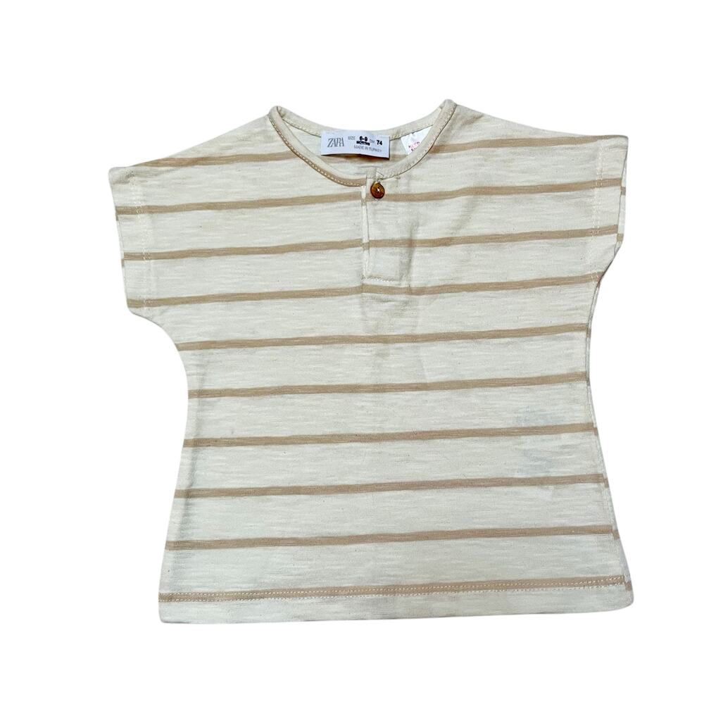 Zara Striped Henley Shirt Size 6-9m